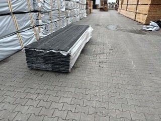 Ca. 50x Zweeds Rabat zwart gecoat, 25x195mm, lengte 400cm